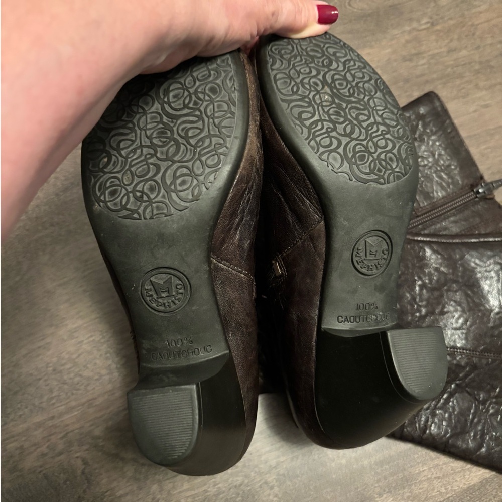 Mephisto Espresso Leather Boots With Buckle & 100% Caoutchouc Soles, Size 8 - Picture 3 of 7